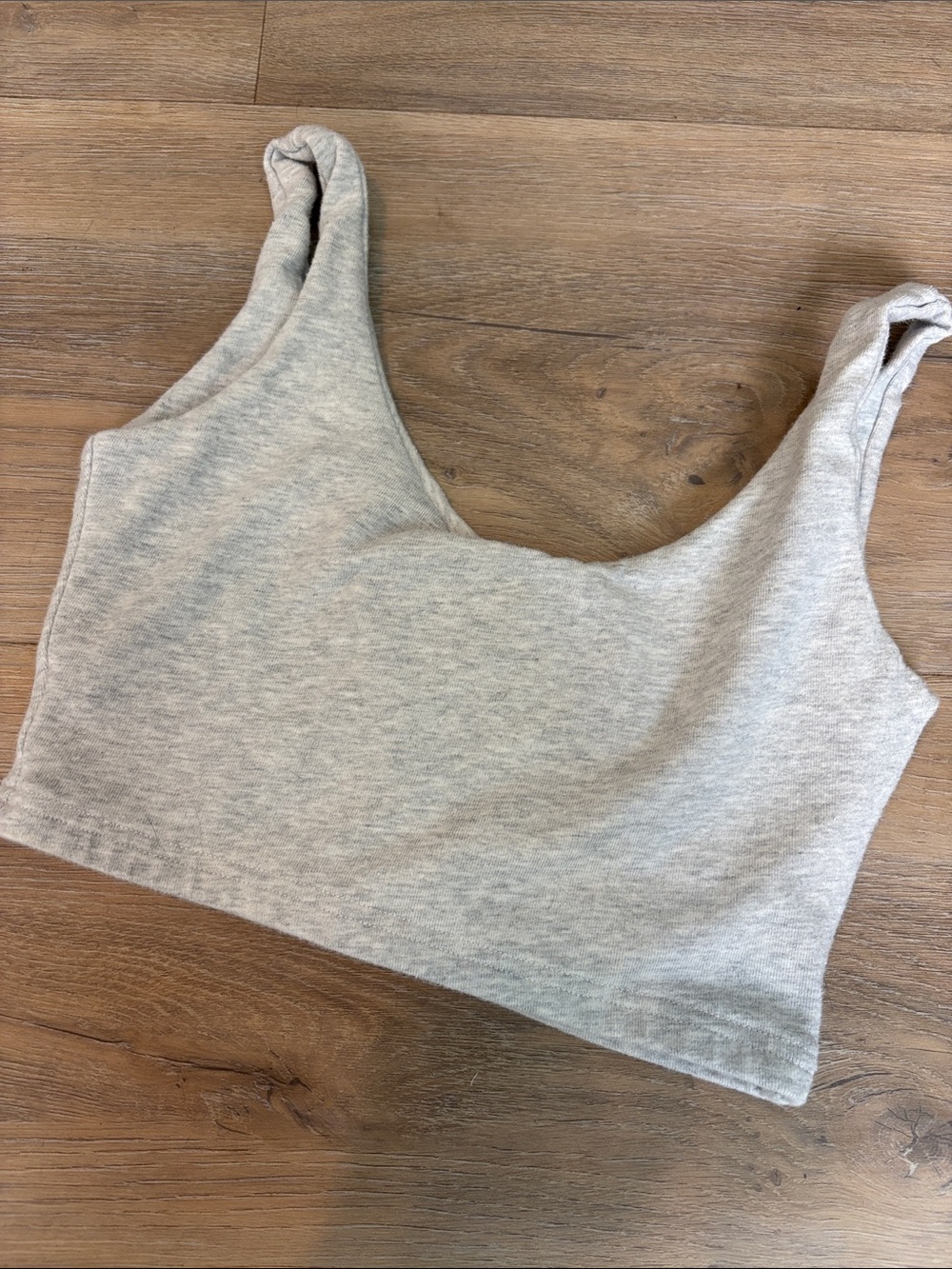 Brandy Melville Heather Light Gray Ribbed Crop Tank